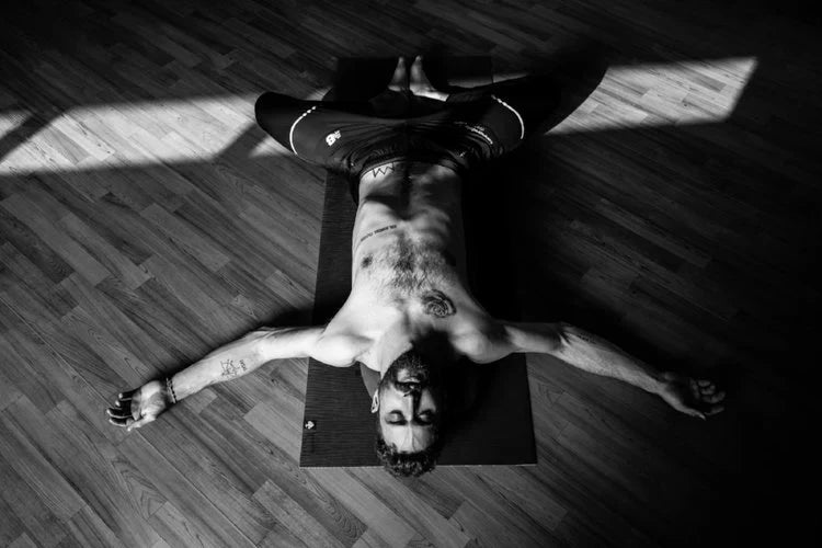 athlete doing yoga