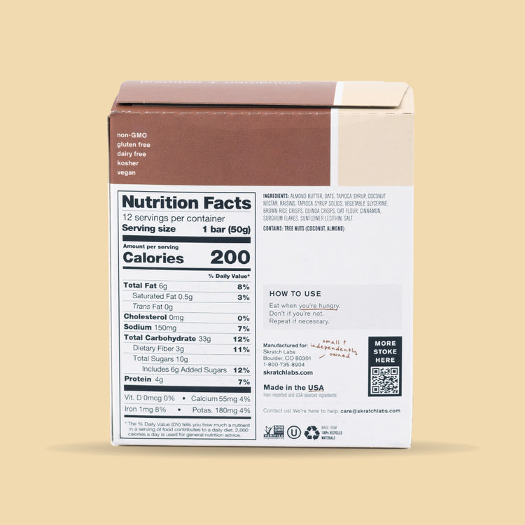 Energy Bar Sport Fuel - 12 Pack, Cinnamon + Oatmeal