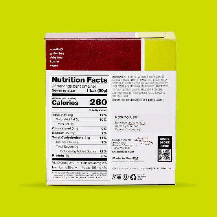 Energy Bar Sport Fuel - 12 Pack, Cherry + Pistachio