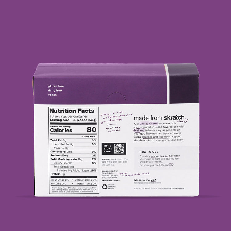 Energy Chews Sport Fuel - Single Pouch 10 Pack, Grape