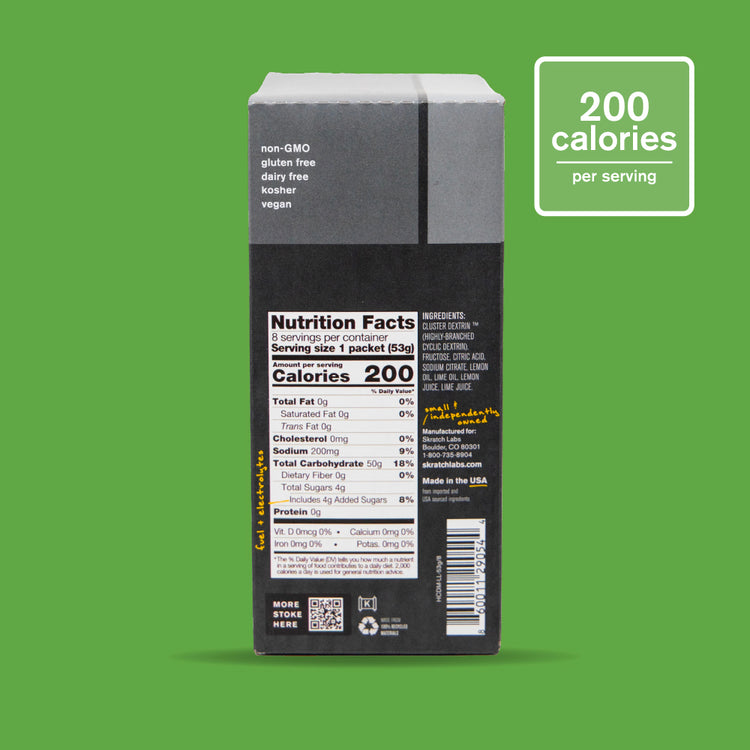 Super High-Carb Sport Drink Mix - 8-Pack (200-Calorie Packets), Lemon + Lime