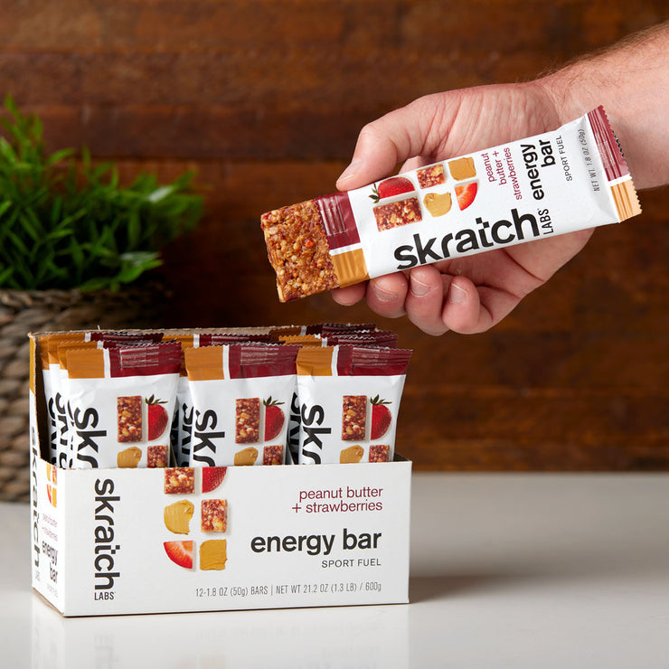 skratch labs energy bar sport fuel peanut butter + strawberries lifestyle