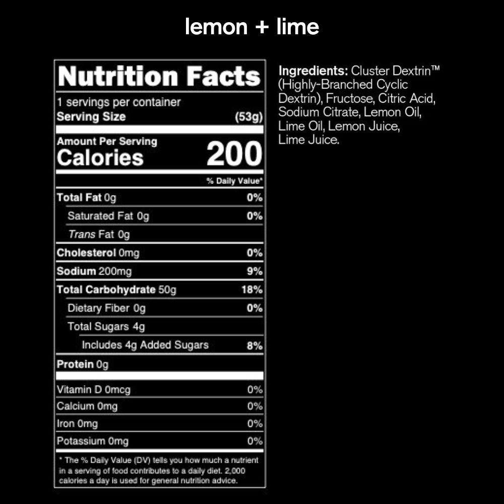Super High-Carb Sport Drink Mix Lemon + Lime Nutrition Facts