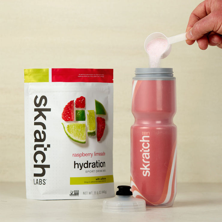 Skratch Labs Hydration Sport Drink Mix Raspberry Limeade Bag Lifestyle