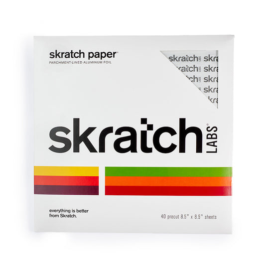 Skratch Paper - parchment-lined aluminum foil